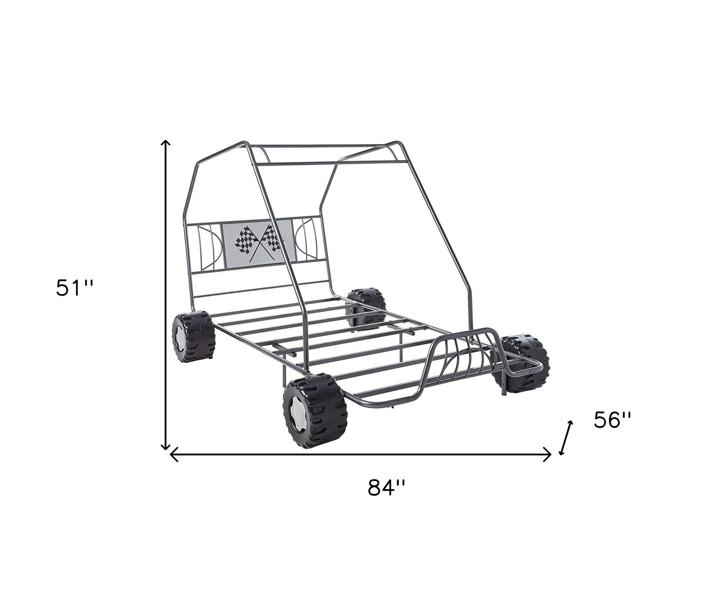 Steel Twin Red Bed