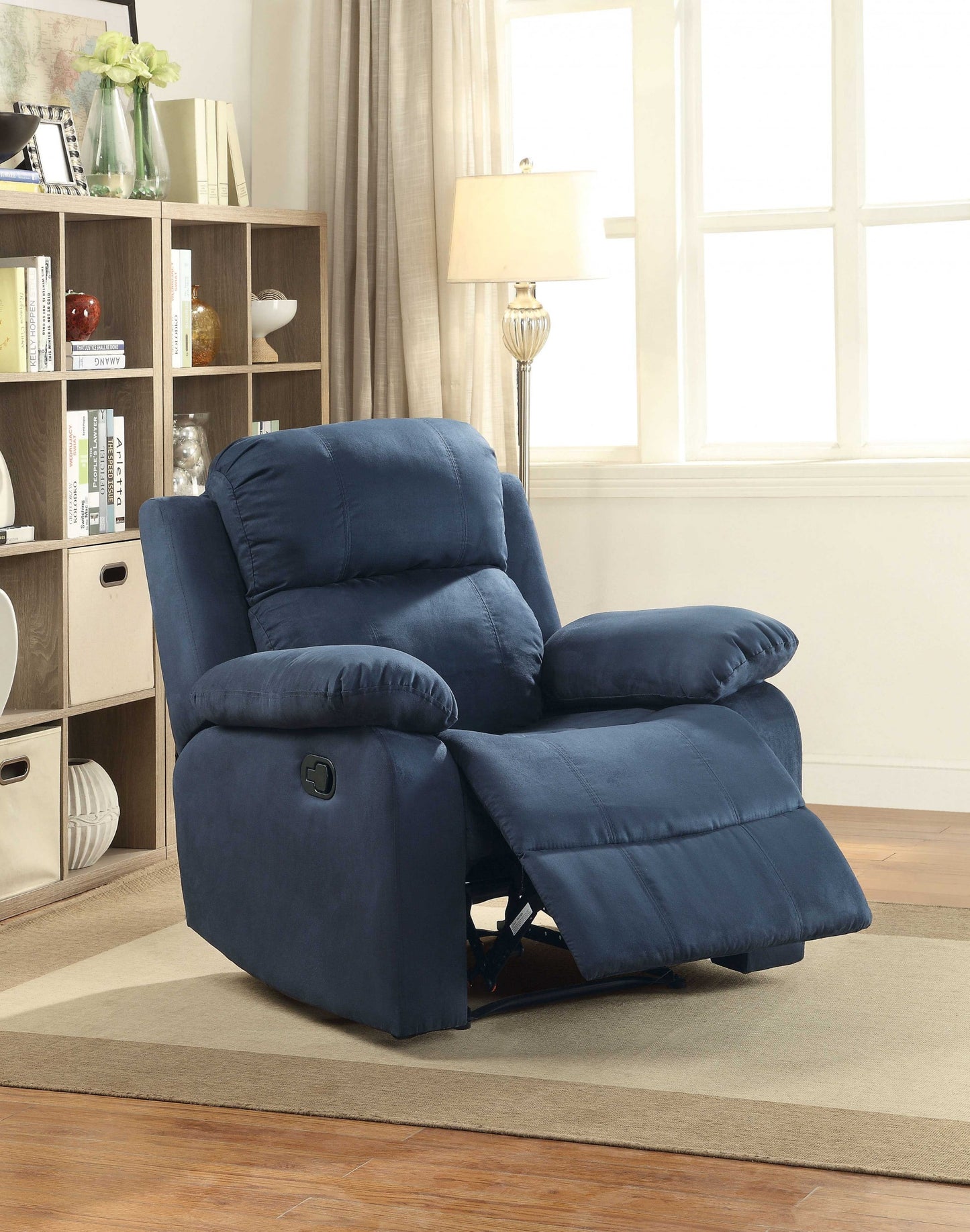 36" Blue Microfiber Recliner