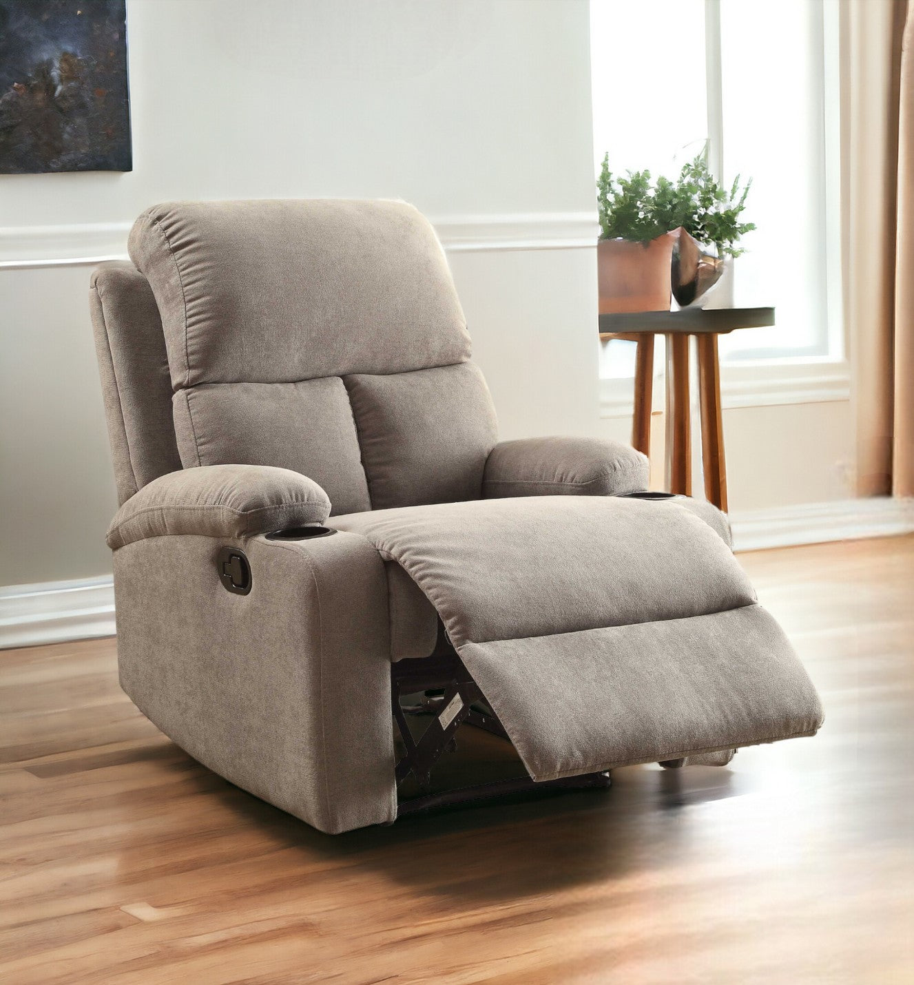 32" Gray Linen Recliner