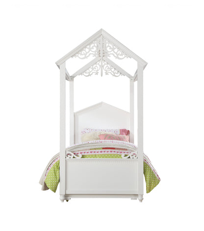 Twin White Canopy Bed