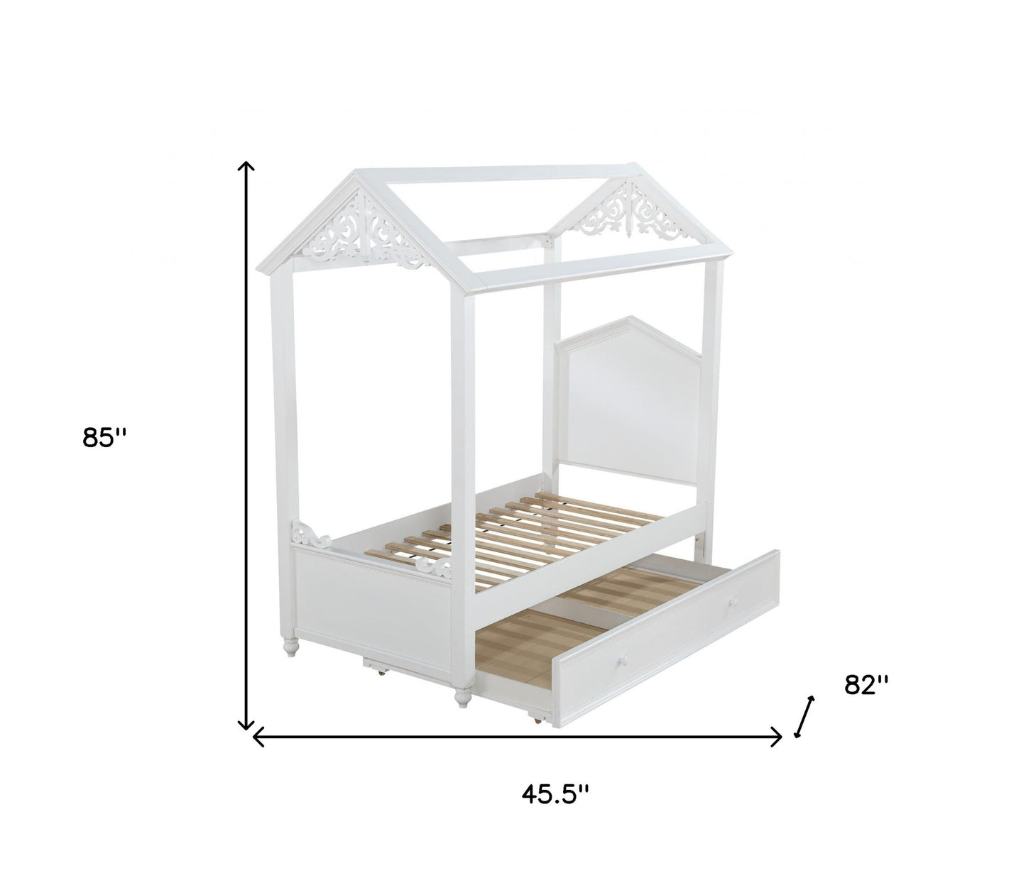 Twin White Canopy Bed