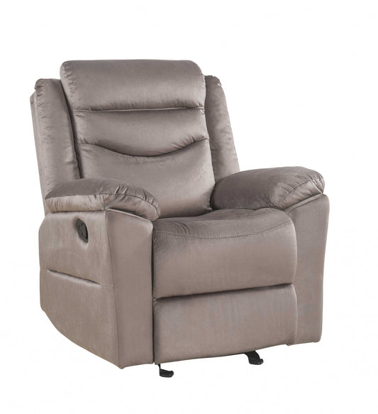 37" Brown Velvet Recliner