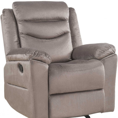 37" Brown Velvet Recliner