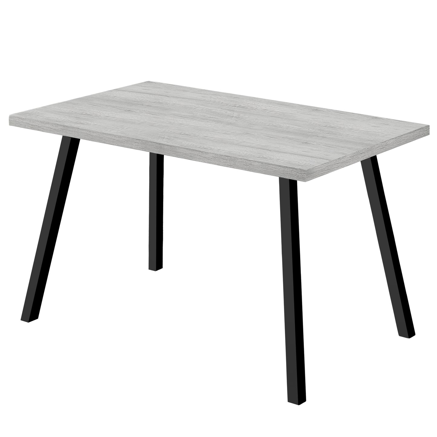 60" Gray And Black Metal Dining Table