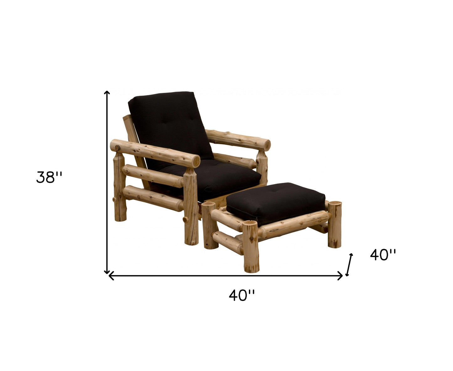 40" Sofa With Ottoman With Natural Legs