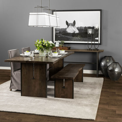 84" Brown Solid Wood Sled Base Dining Table