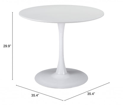 35" Steel Pedestal Base Dining Table