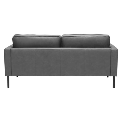 72" Gray Polyester Sofa With Black Legs