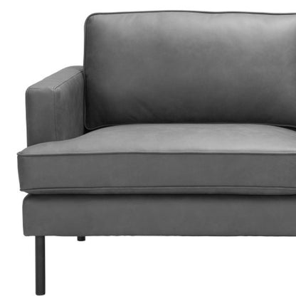 72" Gray Polyester Sofa With Black Legs