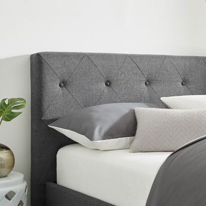 Grey Queen Platform Bed