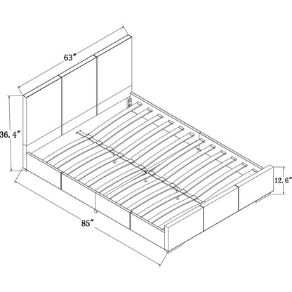 Solid Manufactured Wood Beige Standard Bed Upholstered With Headboard