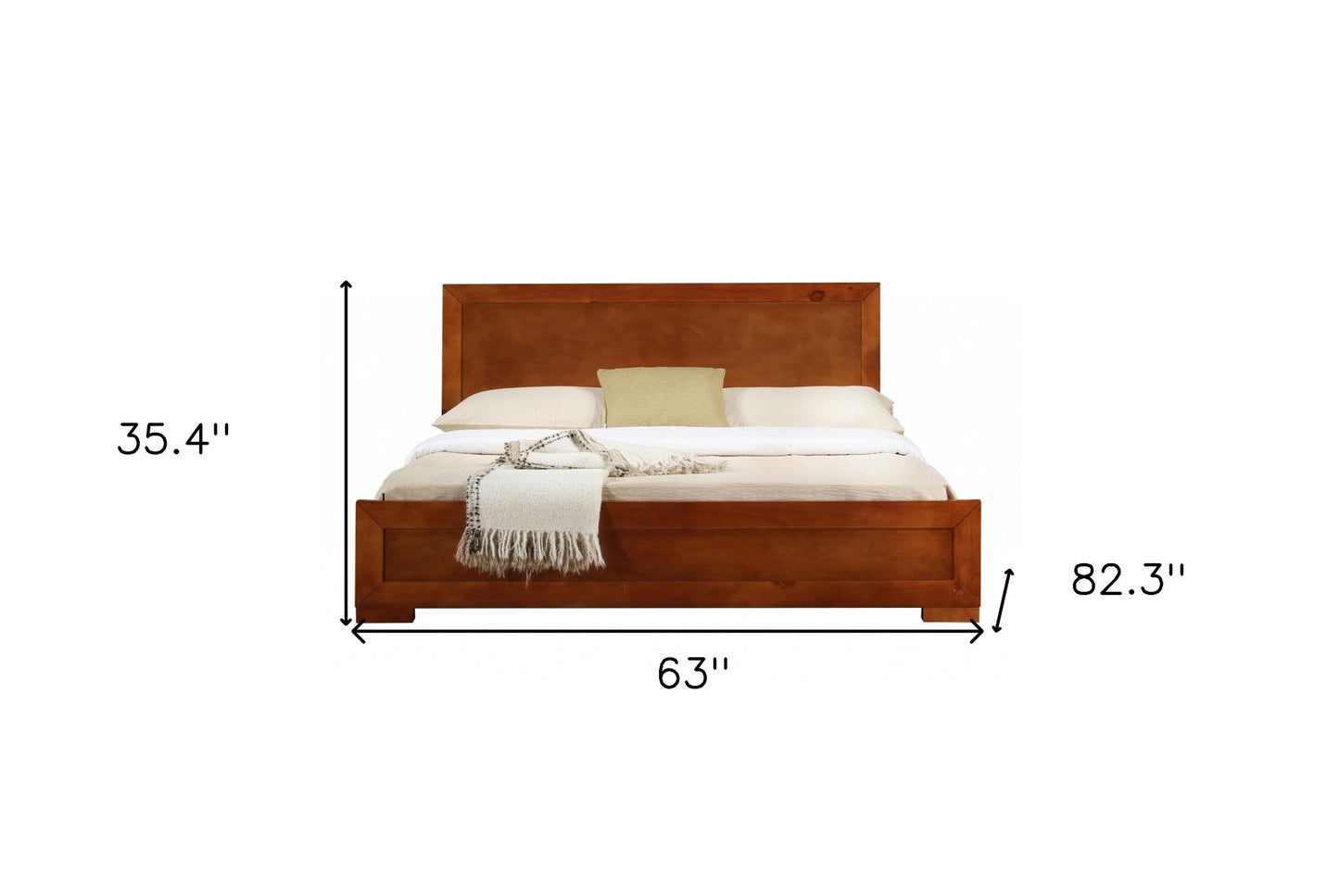 Walnut Wood Full Platform Bed