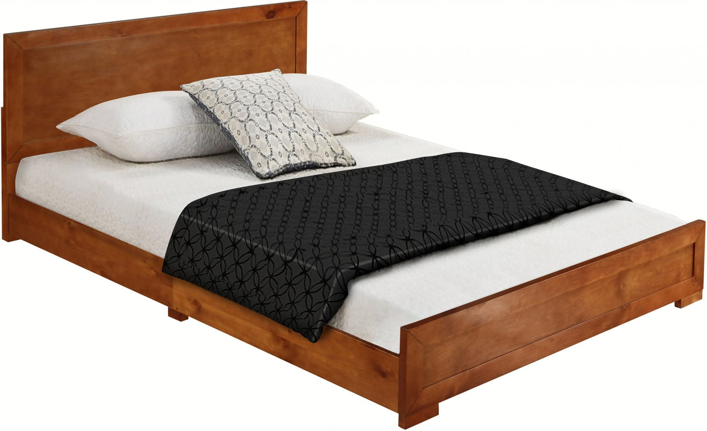 Walnut Wood Full Platform Bed