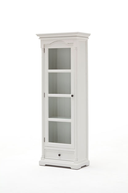 Traditional White and Glass Door Storage Cabinet