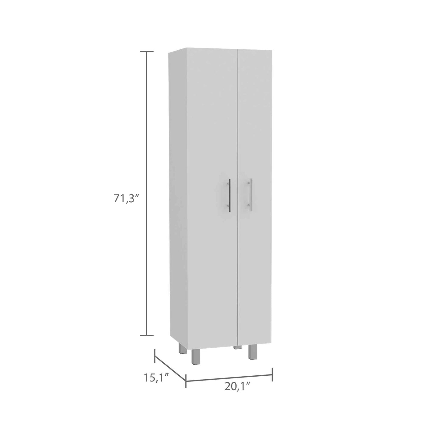 White Versatile Tall Pantry or Laundry Cabinet