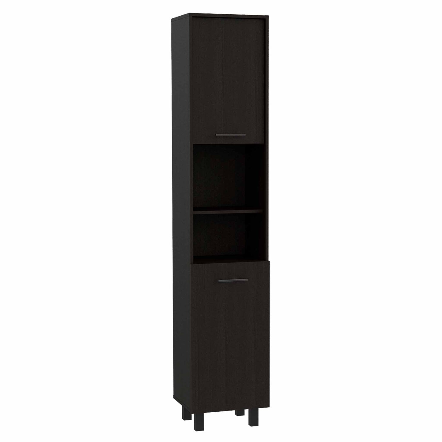 78" Modern Black Sleek and Tall Pantry Cabinet