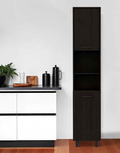 78" Modern Black Sleek and Tall Pantry Cabinet