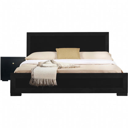 Moma Espresso Wood Platform Full Bed With Nightstand