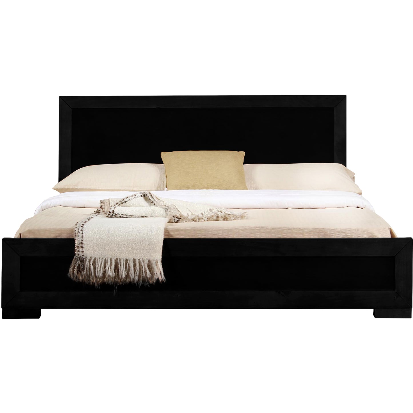 Moma Espresso Wood Platform Full Bed With Nightstand