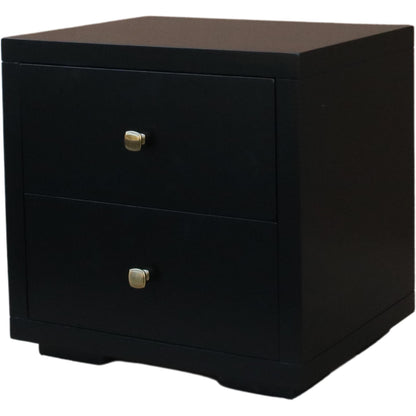 Moma Espresso Wood Platform Full Bed With Nightstand