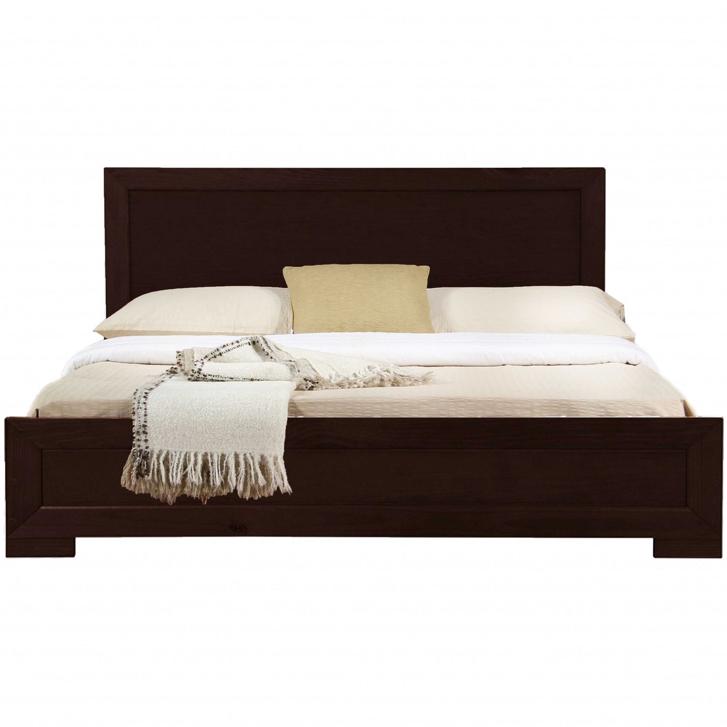 Moma Espresso Wood Platform Full Bed With Nightstand