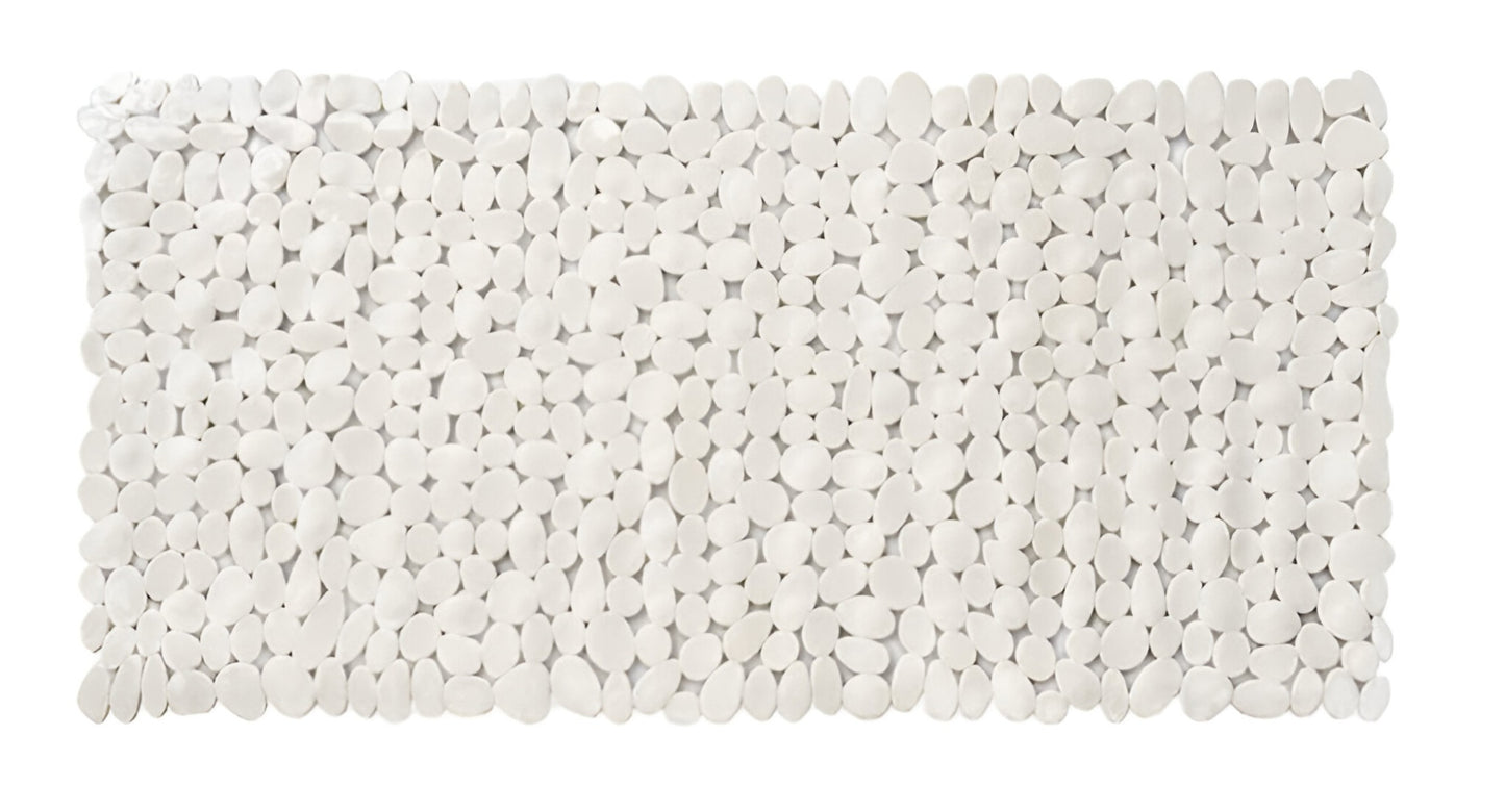 35" White Spa Pebbles Non Slip Bathtub Mat