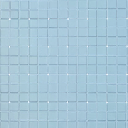 35" Light Blue Geometric Tiles Non Slip Bathtub Mat