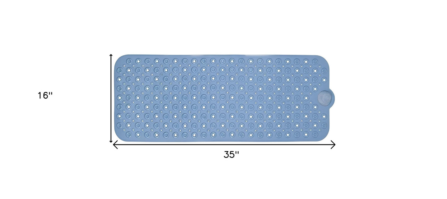 35" Blue Bubbles Non Slip Bathtub Mat