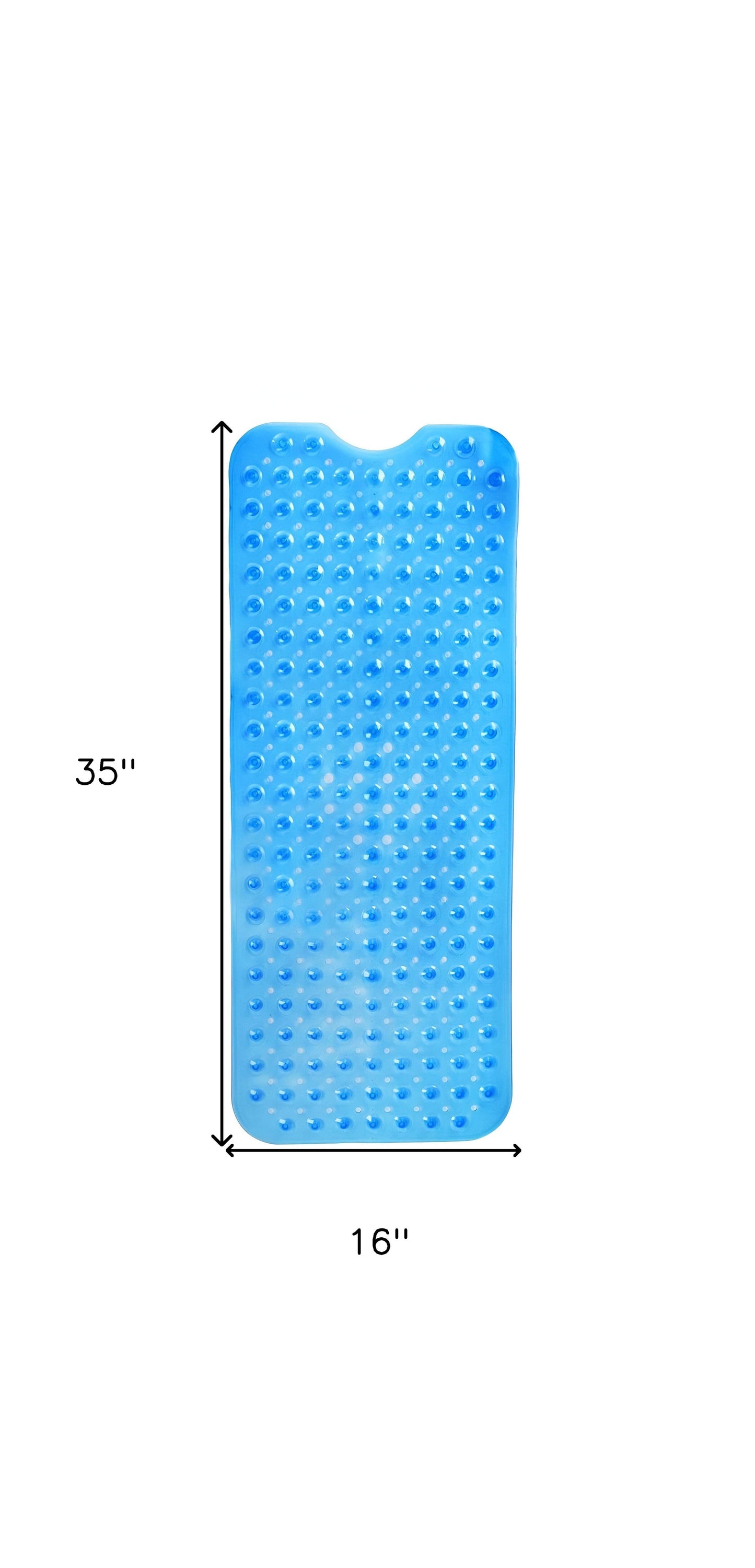 35" Translucent Blue Bubbles Non Slip Bathtub Mat