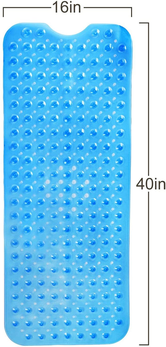 35" Translucent Blue Bubbles Non Slip Bathtub Mat