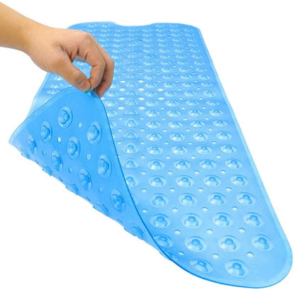 35" Translucent Blue Bubbles Non Slip Bathtub Mat