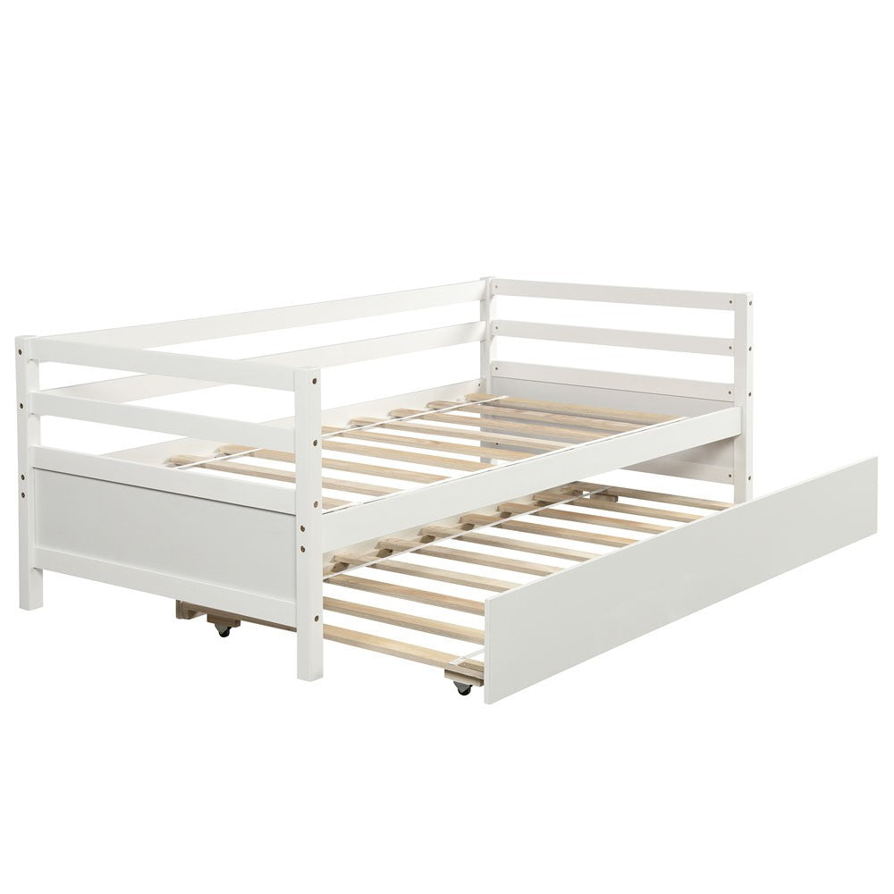 White Twin Bed with Trundle