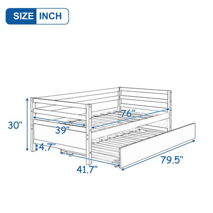 White Twin Bed with Trundle