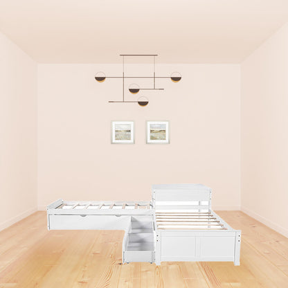 White Twin Bed with Trundle