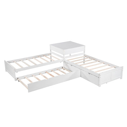 White Twin Bed with Trundle