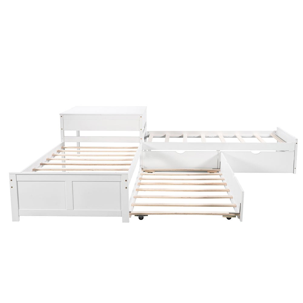 White Twin Bed with Trundle