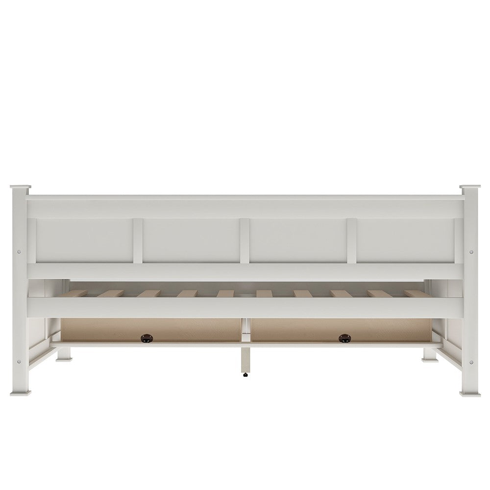 White Twin Two Drawers Bed