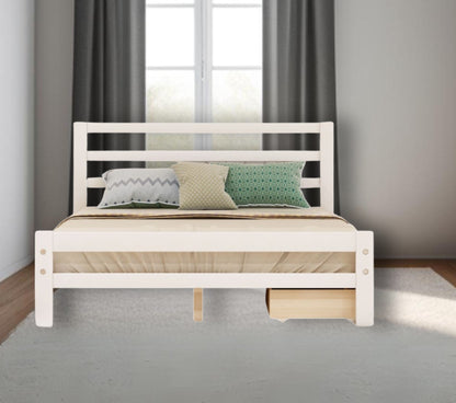 White Solid and Manufactured Wood Full Bed