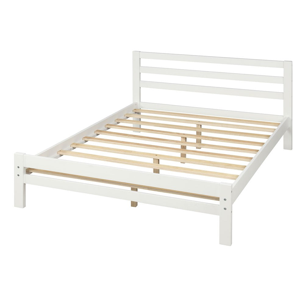 White Solid and Manufactured Wood Full Bed