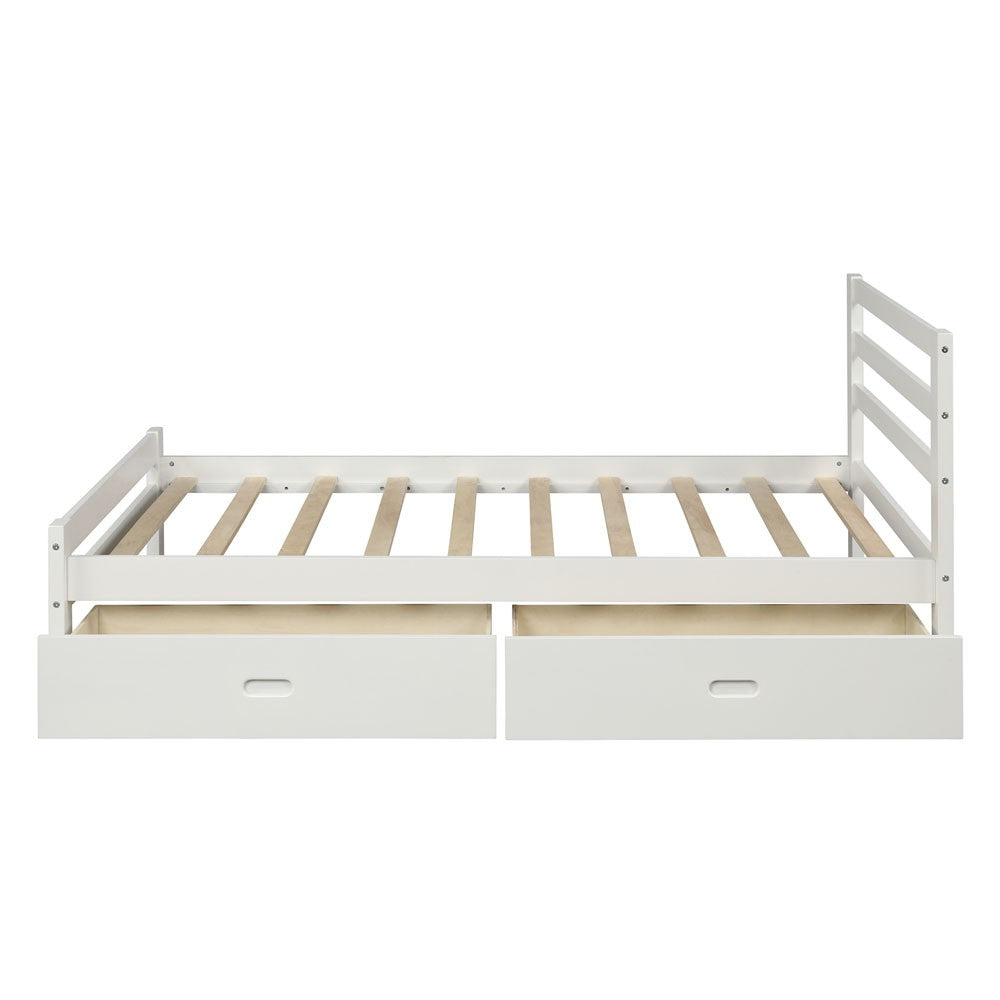 White Solid and Manufactured Wood Full Bed