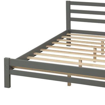 Gray Solid and Manufactured Wood Full Bed