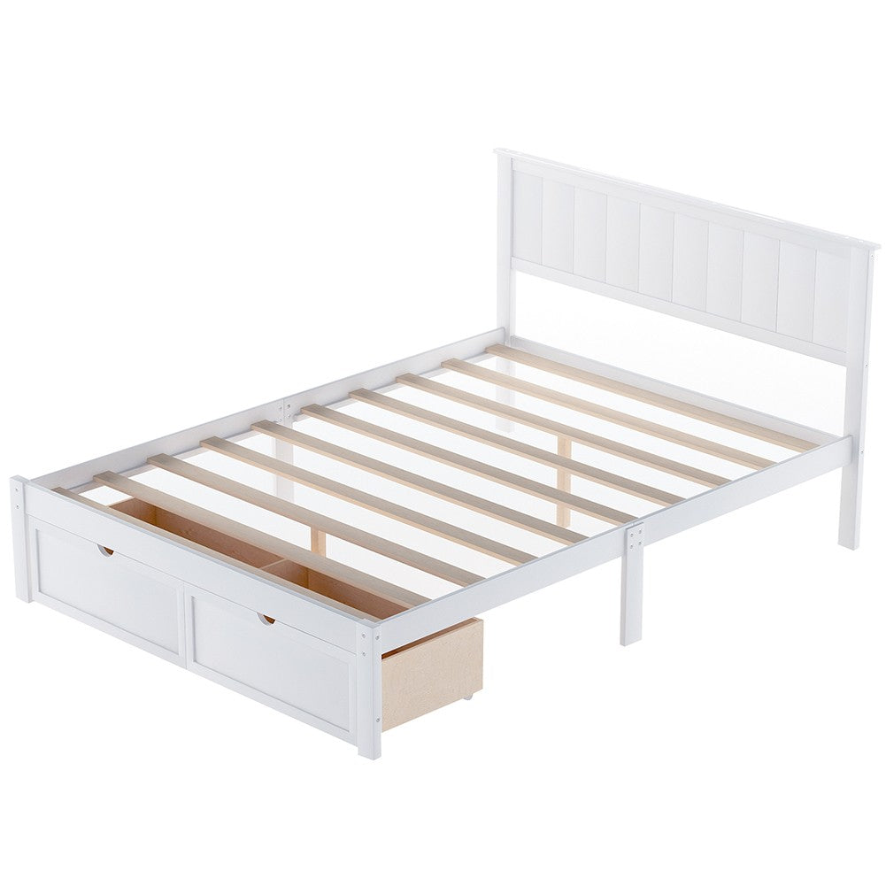 White Solid and Manufactured Wood Full Bed