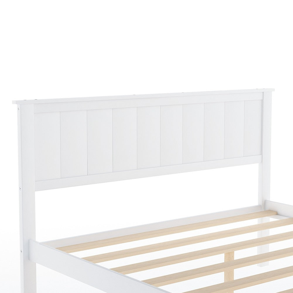 White Solid and Manufactured Wood Full Bed