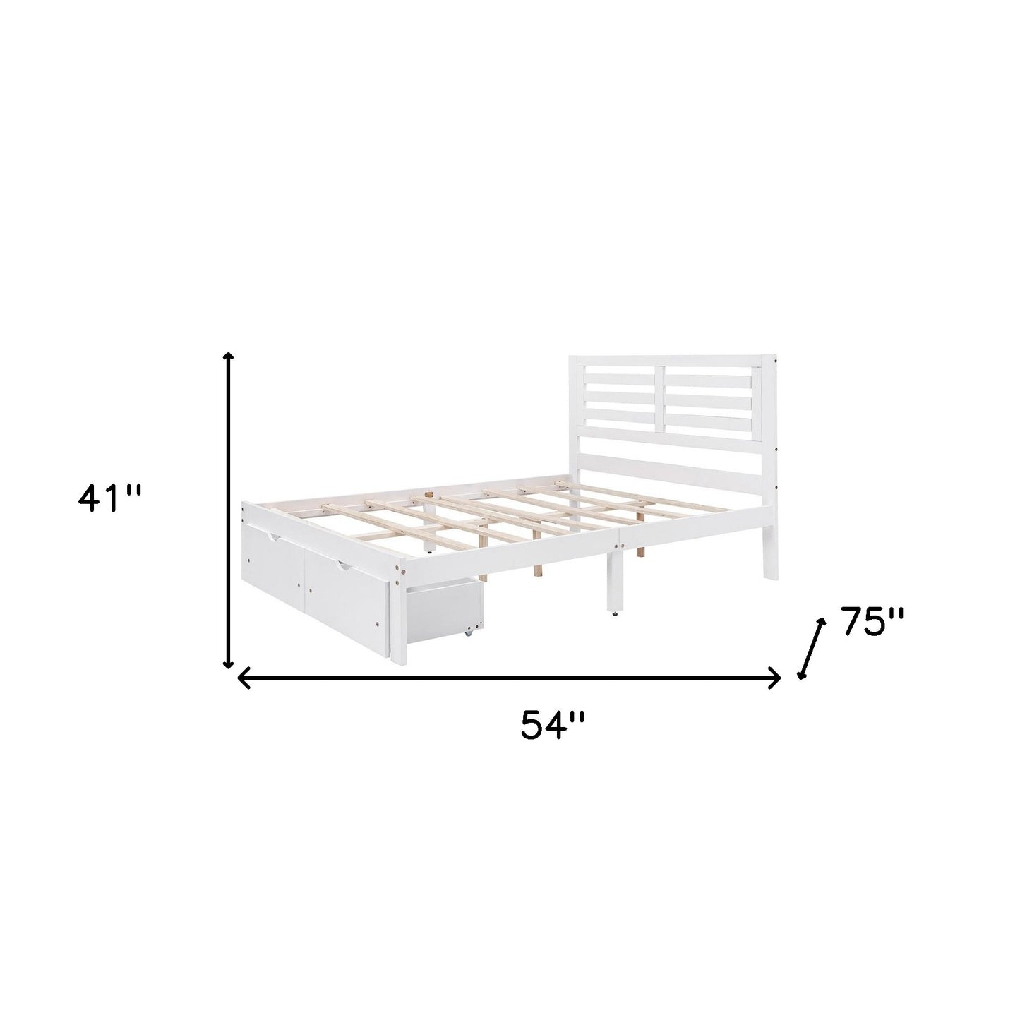 White Solid and Manufactured Wood Full Bed