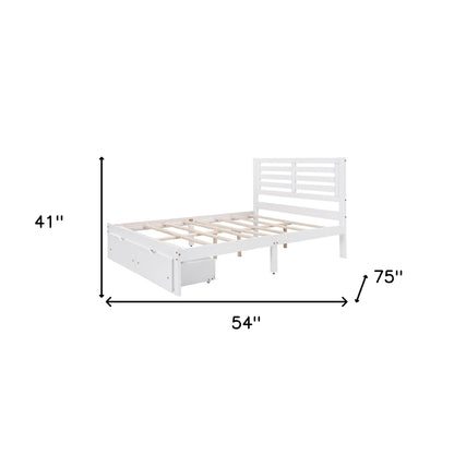 White Solid and Manufactured Wood Full Bed