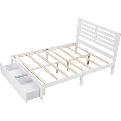 White Solid and Manufactured Wood Full Bed