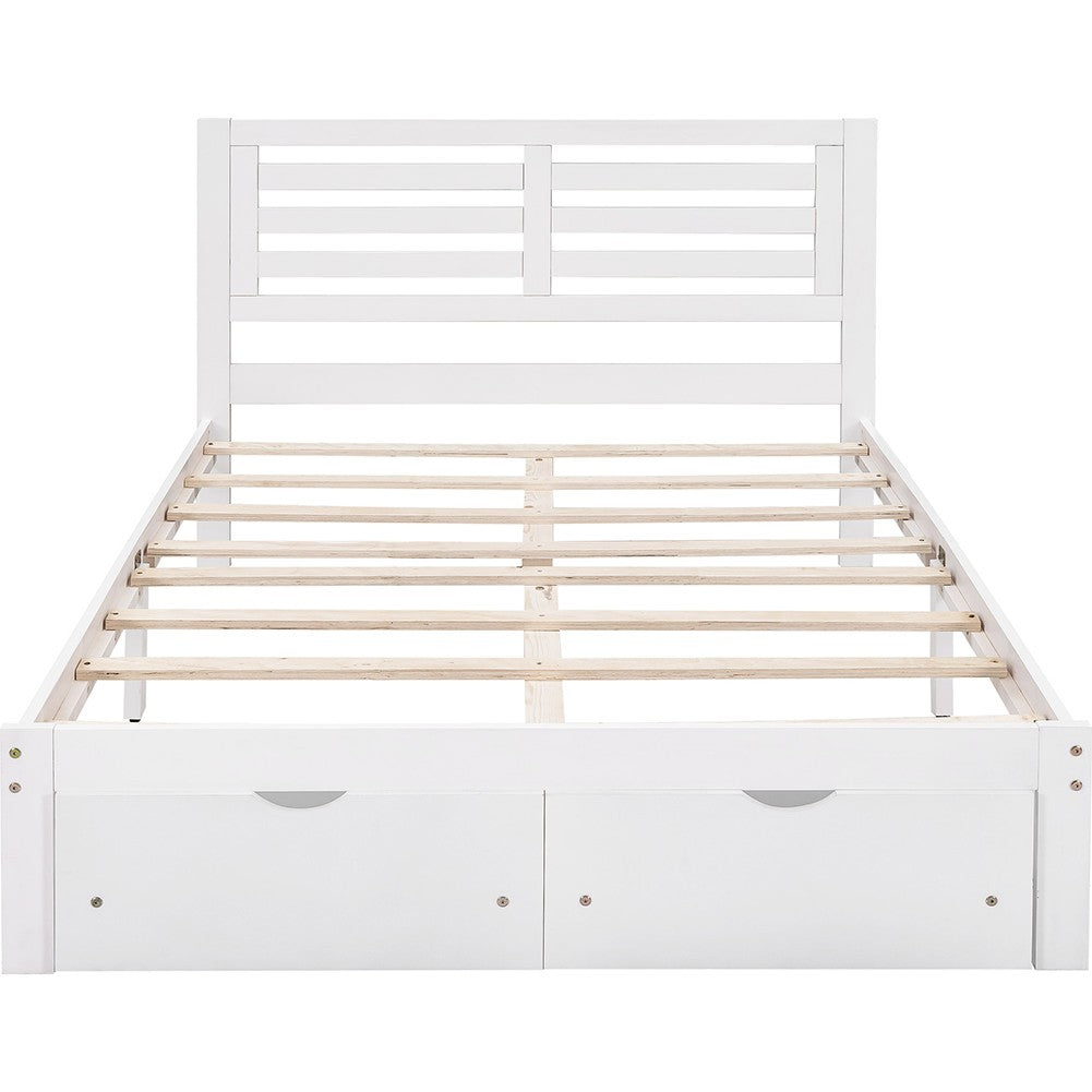 White Solid and Manufactured Wood Full Bed