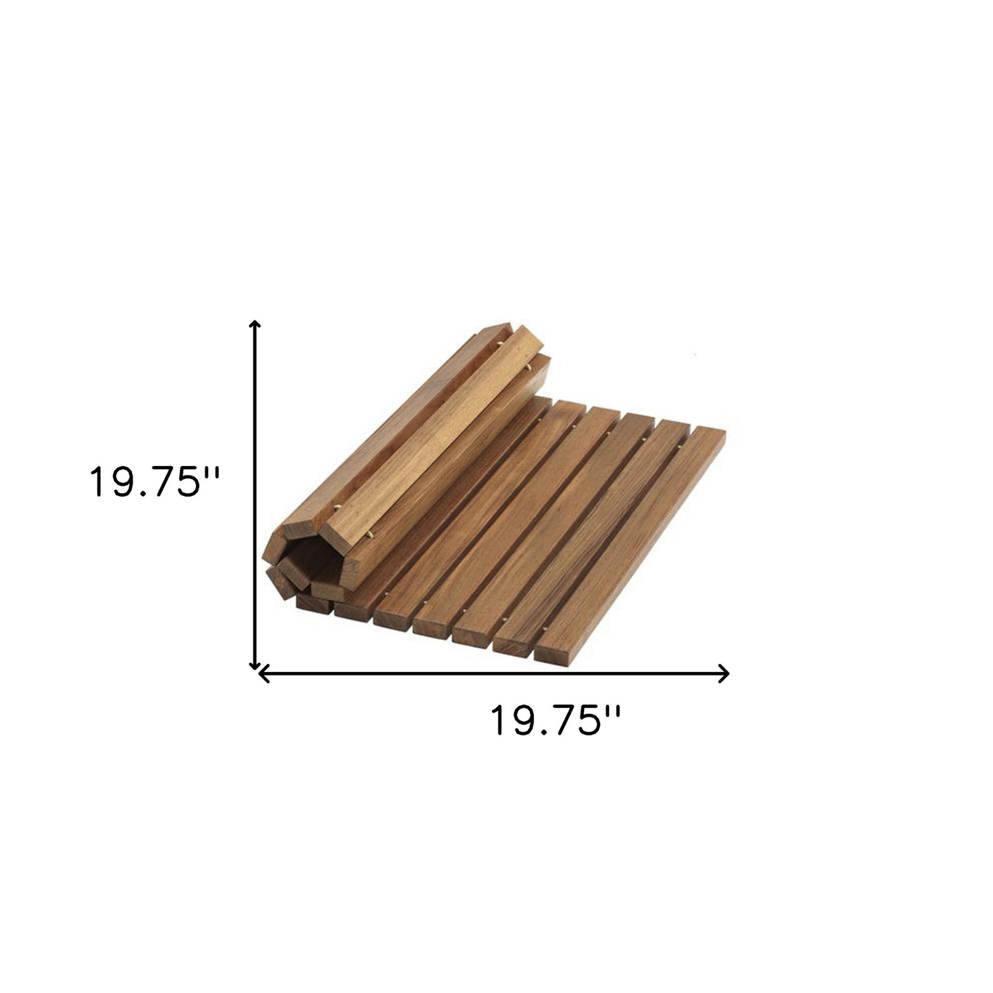 Designer Roll Up Genuine Teak 2' x 3' Mat