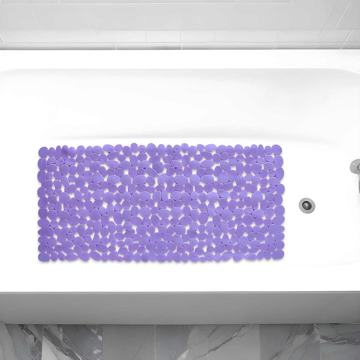 35" Purple Spa Pebbles Non Slip Bathtub Mat