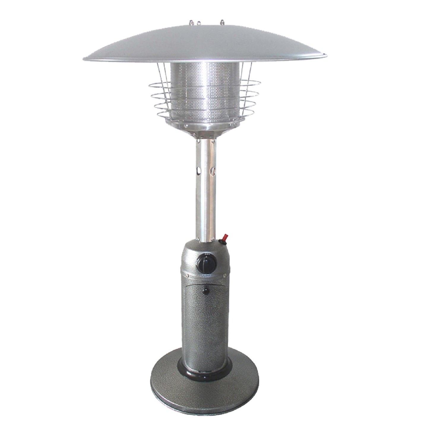 11000 BTU Silver Steel Propane Cylindrical Pole Tabletop Patio Heater